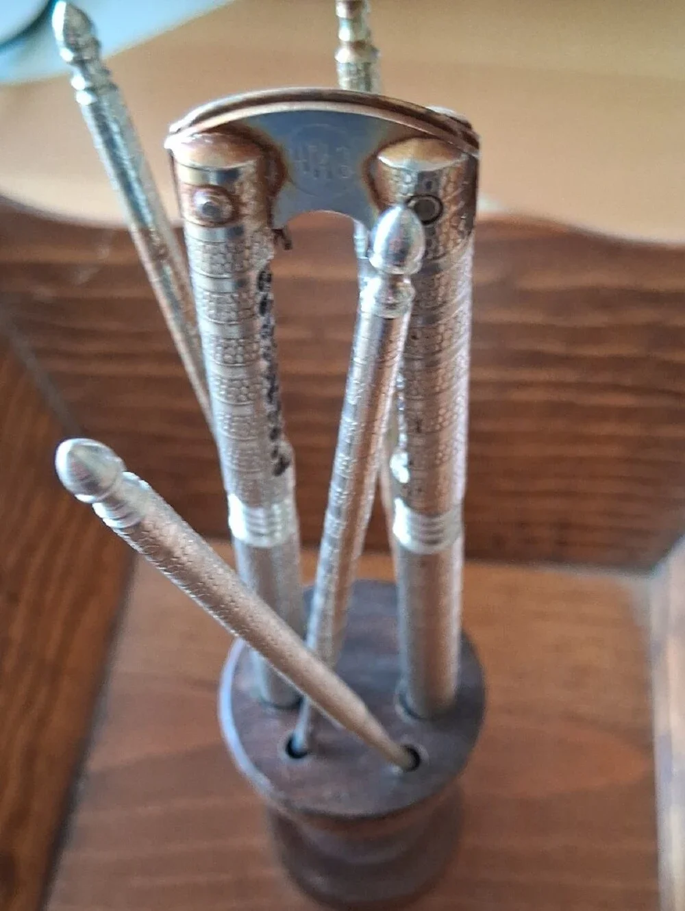 Vintage Nut Bowl With Cracker and Four Picks